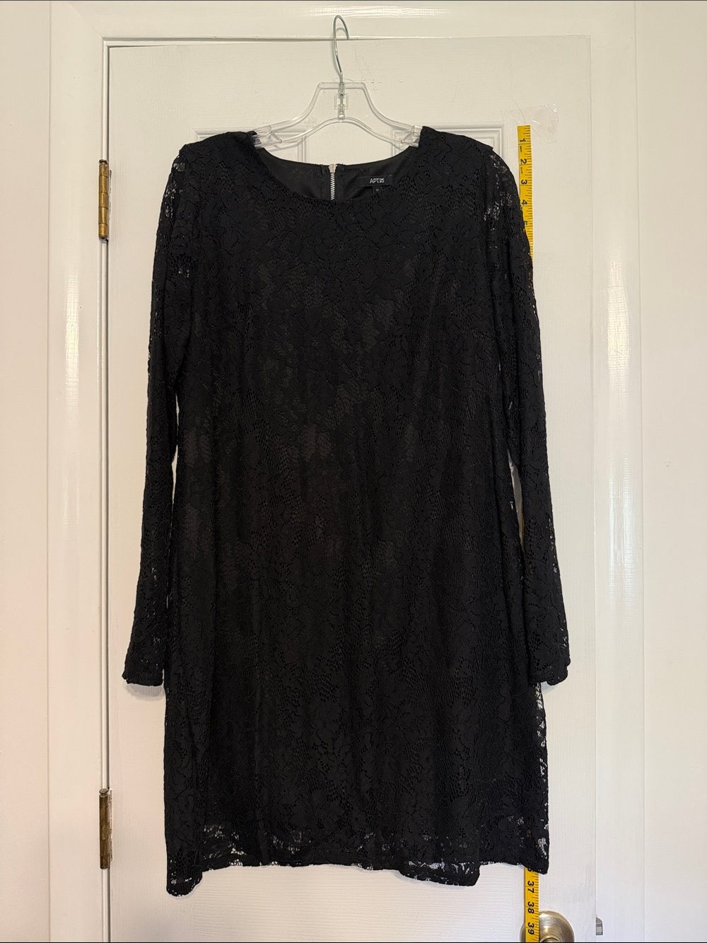 Apt. 9 Black Lace Long-Sleeve Shift Dress